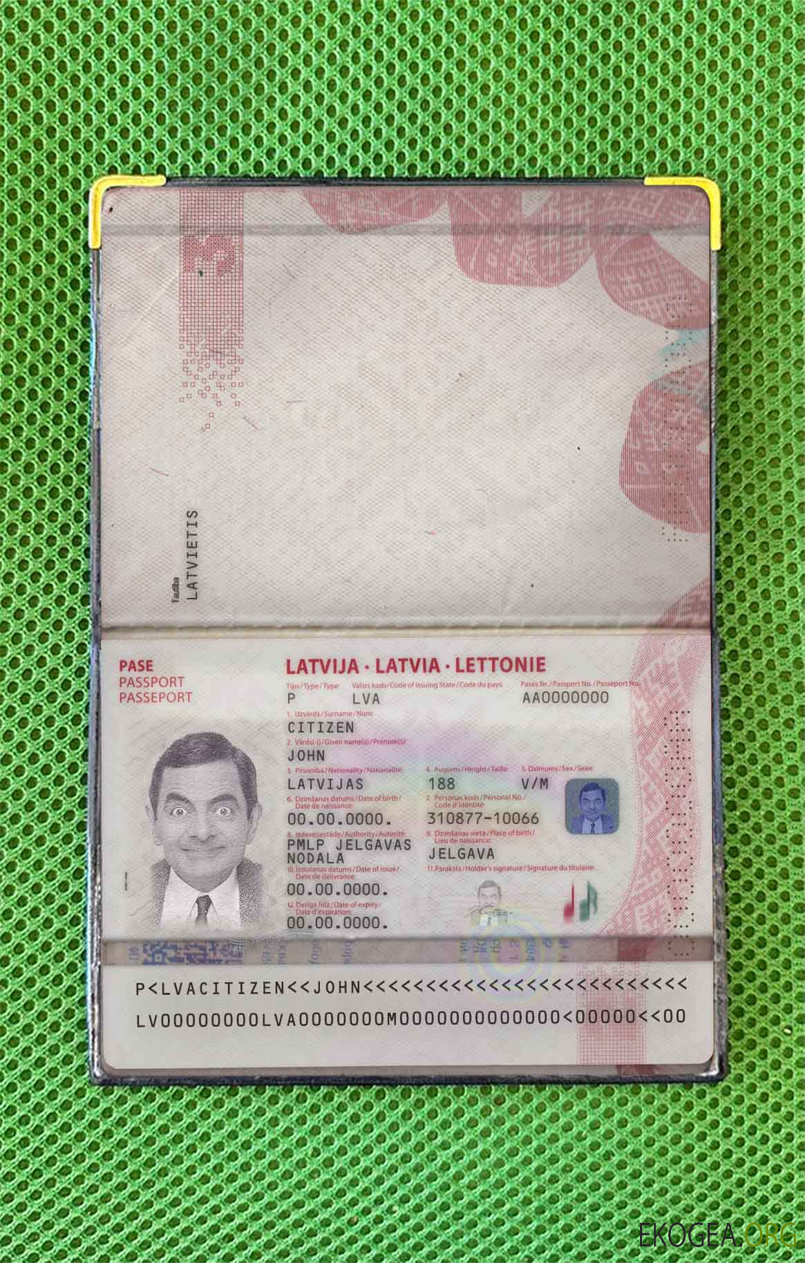 Aperçu de la photo du passeport letton (2015 présent)
